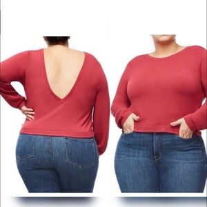 Good American Plunge Back Sweatshirt